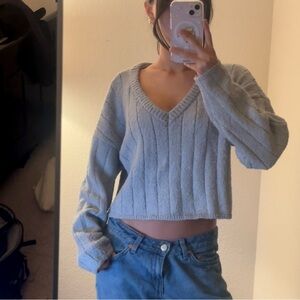 PACSUN baby blue V-Neck Sweater